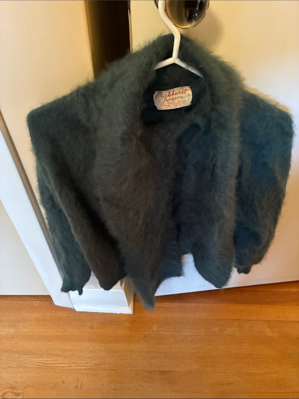 Parkhurst Teal Green Angora Fuzzy Capelet